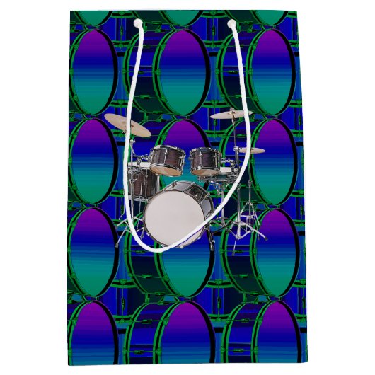 Bassdrums en Set Shades of Blue Patroon Cadeautas (Voorkant)