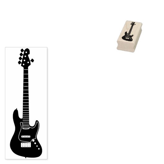 basse gitaarstempel rubberstempel (Gestempeld)