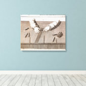 Basse-Lisse-techniek op de tapijten van Gobelins Canvas Afdruk (Insitu (Houten vloer))