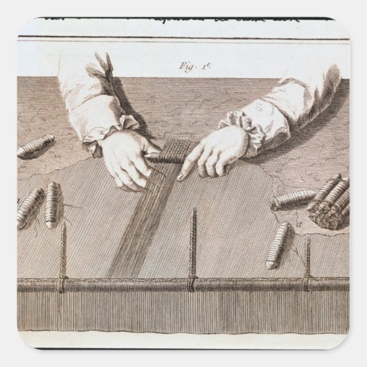 Basse-Lisse-techniek op de tapijten van Gobelins Vierkante Sticker (Voorkant)