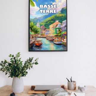 Basse-Terre, omgeving van golven Poster
