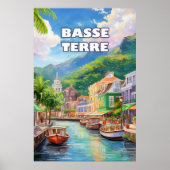 Basse-Terre, omgeving van golven Poster (Voorkant)