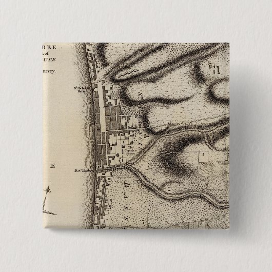 Basse Terre Vierkante Button 5,1 Cm (Voorkant)