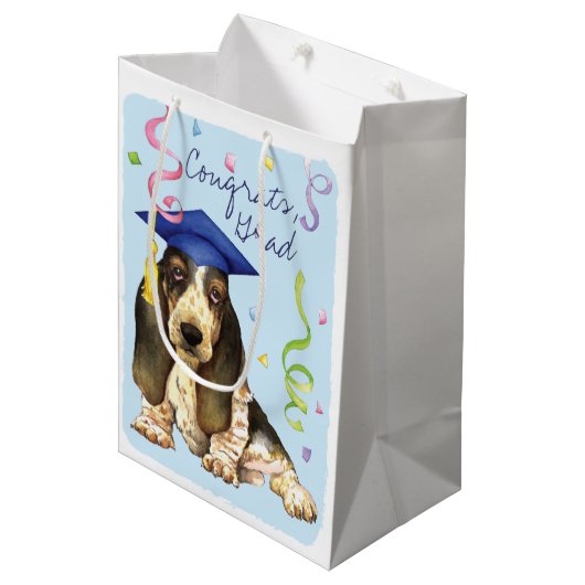 Basset Afstuderen Medium Cadeauzakje (Voorkant Gekanteld)