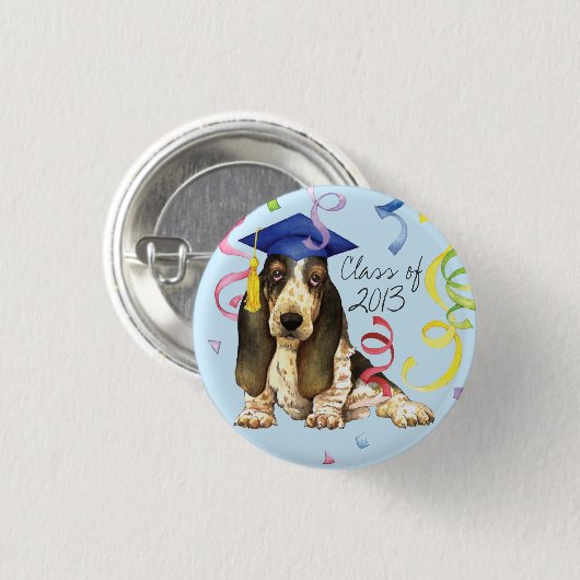 Basset Afstuderen Ronde Button 3,2 Cm (Voorkant /achterkant)