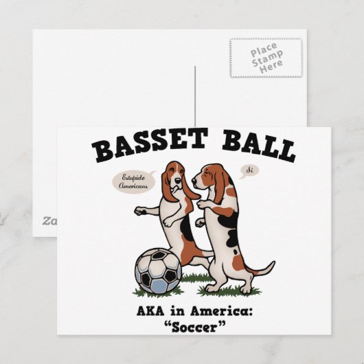 Basset Ball Briefkaart (Voorkant / Achterkant)