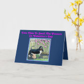 Basset & Bloemen op Grappige Valentijnskaart Kaart (Gele Bloem)