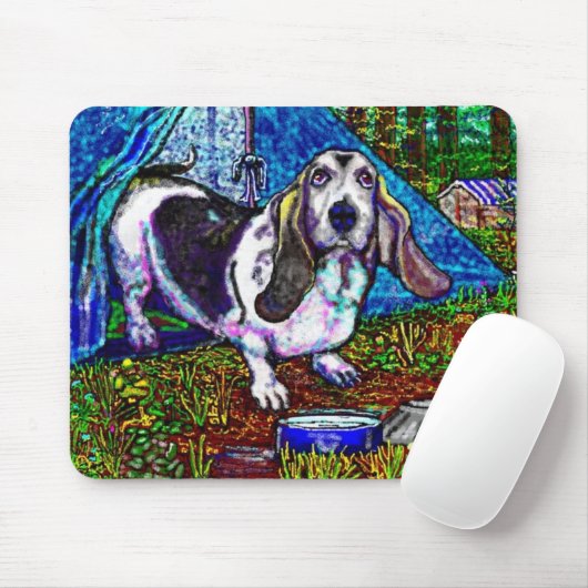 Basset Camping Mousepad Muismat (Met muis)