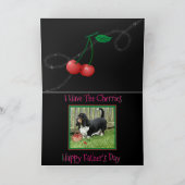 Basset & Cherry Pie op Funny Vaderdag Card Kaart (Binnen)
