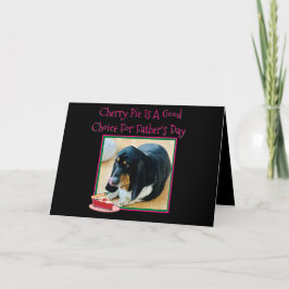 Basset & Cherry Pie op Funny Vaderdag Card Kaart