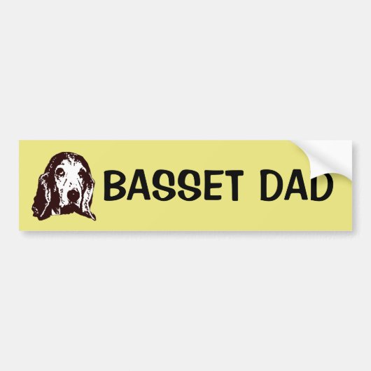 Basset Dad Bumpersticker (Voorkant)