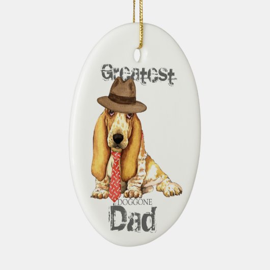 Basset Dad Ceramic Ornament (Rechts)
