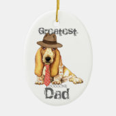 Basset Dad Ceramic Ornament (Voorkant)
