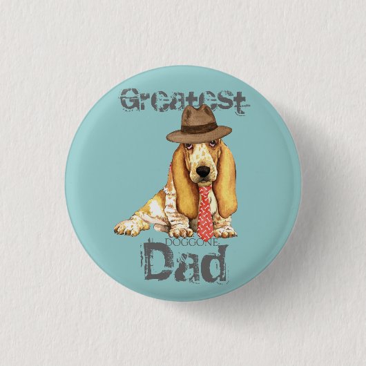 Basset Dad Ronde Button 3,2 Cm (Voorkant)