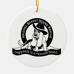Basset Elf en AZBHR Logo Keramisch Ornament