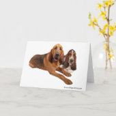 Basset en van de Bloedhond Vrienden Kaart (Gele Bloem)