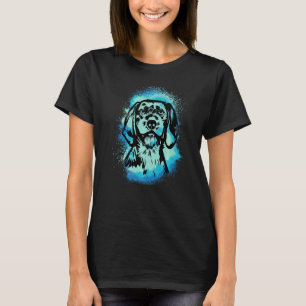 Basset Fauve de Bretagne Paint Blue Design Dog mam T-shirt