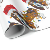 Basset gepantserd met kerstlampjes cadeaupapier (Rol Hoek)