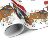 Basset gepantserd met kerstlampjes cadeaupapier (Rol Hoek)