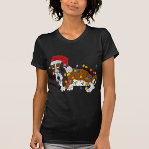 Basset gepantserd met kerstlampjes t-shirt