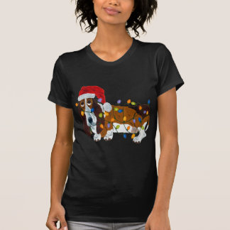 Basset gepantserd met kerstlampjes t-shirt