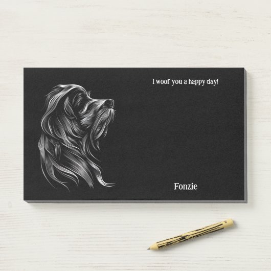 Basset Griffon Vendeen Abstract Art Dog Naam Post-it® Notes (Op bureau)