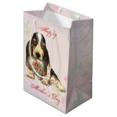 Basset Heart mama Medium Cadeauzakje (Voorkant Gekanteld)