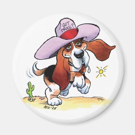Basset heeft kwijlen? Middelgrote magneet (Voorkant)