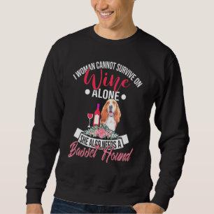 Basset Hond and Wine Shirt for Basset Dog Moms