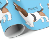 Basset hond cartoon illustratie cadeaupapier (Rol Hoek)