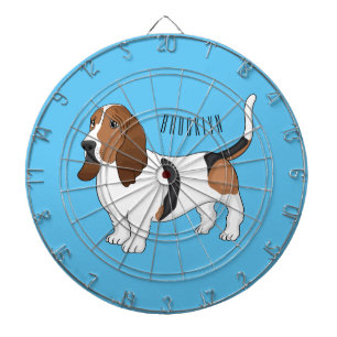 Basset hond cartoon illustratie dartbord