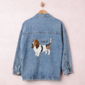 Basset hond cartoon illustratie denim jacket (Hangar)