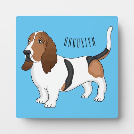 Basset hond cartoon illustratie fotoplaat (Voorkant)