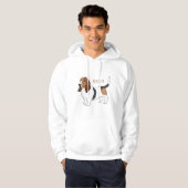 Basset hond cartoon illustratie hoodie (Voorkant volledig)