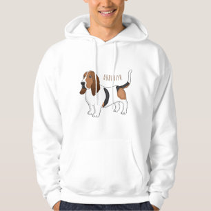 Basset hond cartoon illustratie hoodie