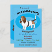 Basset hond cartoon illustratie kaart (Voorkant / Achterkant)