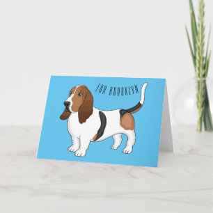Basset hond cartoon illustratie kaart