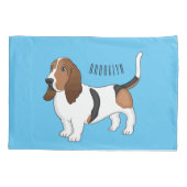Basset hond cartoon illustratie kussensloop (Achterkant)