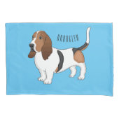 Basset hond cartoon illustratie kussensloop (Voorkant)
