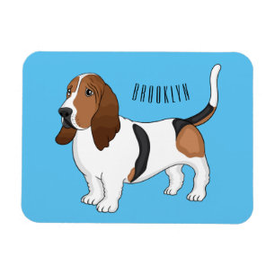 Basset hond cartoon illustratie magneet