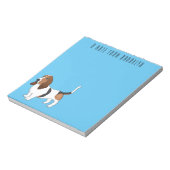 Basset hond cartoon illustratie notitieblok (Linkerzijde)