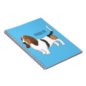 Basset hond cartoon illustratie notitieboek (Rechterzijde)