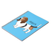 Basset hond cartoon illustratie notitieboek (Linkerzijde)