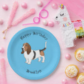 Basset hond cartoon illustratie papieren bordje (Feest)