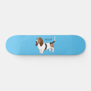 Basset hond cartoon illustratie persoonlijk skateboard