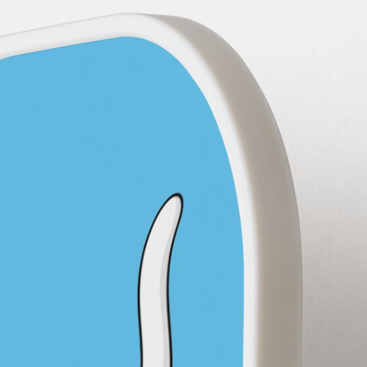 Basset hond cartoon illustratie pickleball paddle (Links Detail)