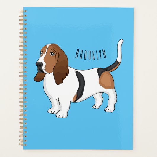 Basset hond cartoon illustratie planner (Voorkant)