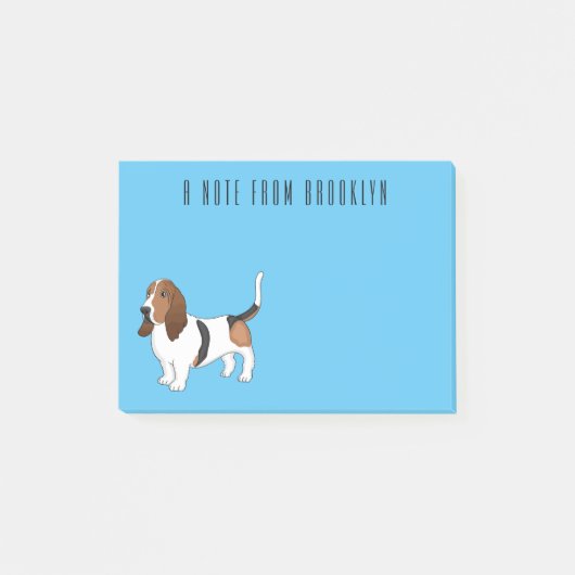Basset hond cartoon illustratie post-it® notes (Voorkant)