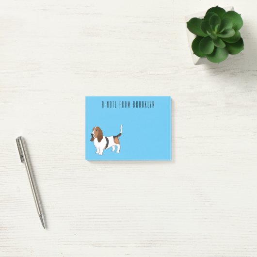 Basset hond cartoon illustratie post-it® notes (Kantoor)