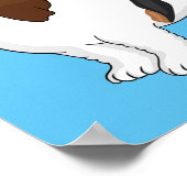 Basset hond cartoon illustratie poster (Hoek)